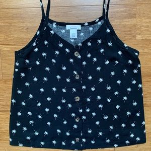 Black palm tree tank